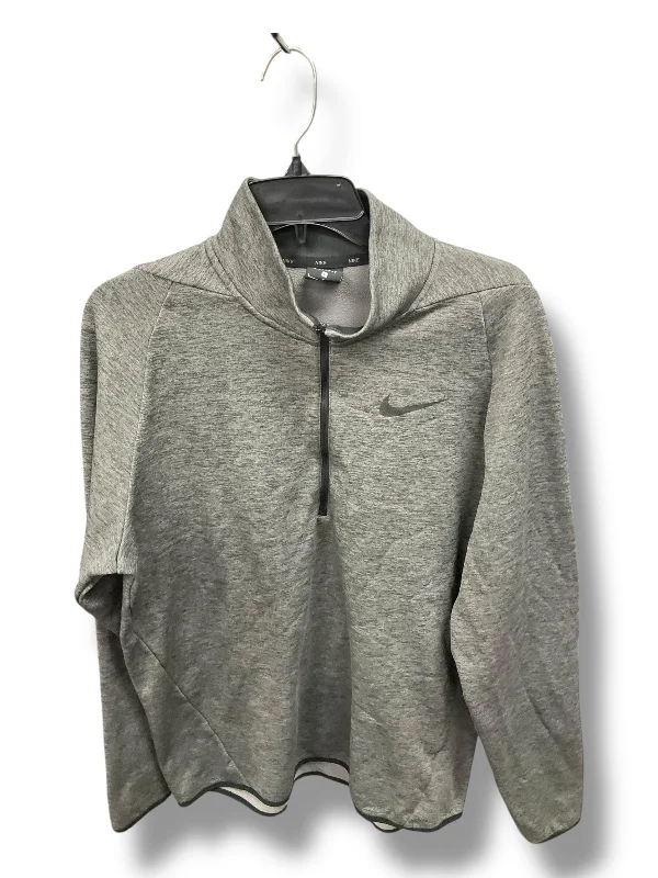 Athletic Top Long Sleeve Collar By Nike Apparel In Grey, Size: L Adventure