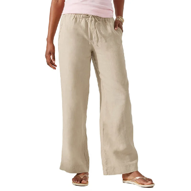 Tommy Bahama Women's Two Palms Straigh High Rise Easy Linen Pants - Natural Youthful Men's Pop