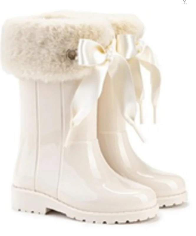 Igor Fur Rain Boots in Cream or Gray Bold Men's Statement