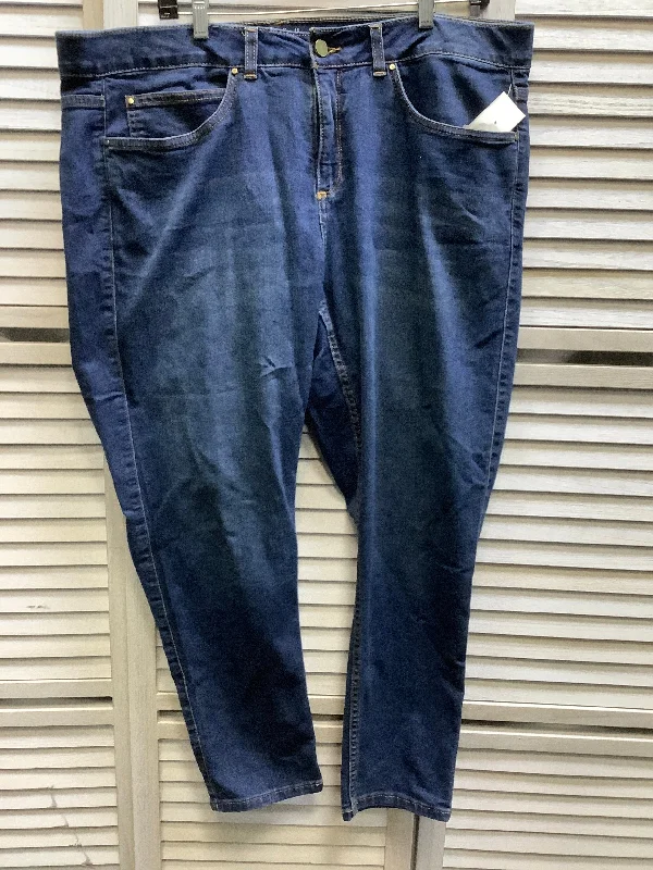 Blue Denim Jeans Skinny Rafaella, Size 18 Youthful Men's Pop