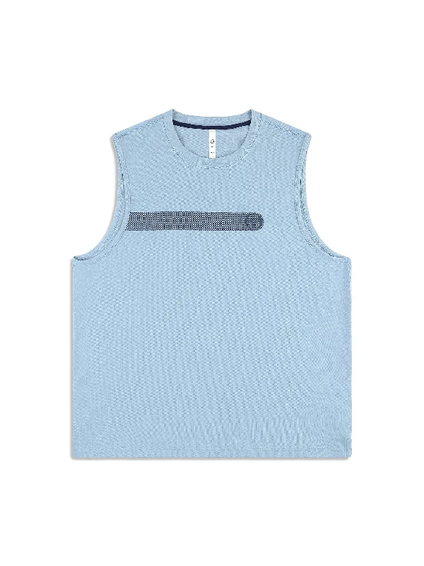 Elio Performance Tank- Faded Denim Sleek Men's Metallic