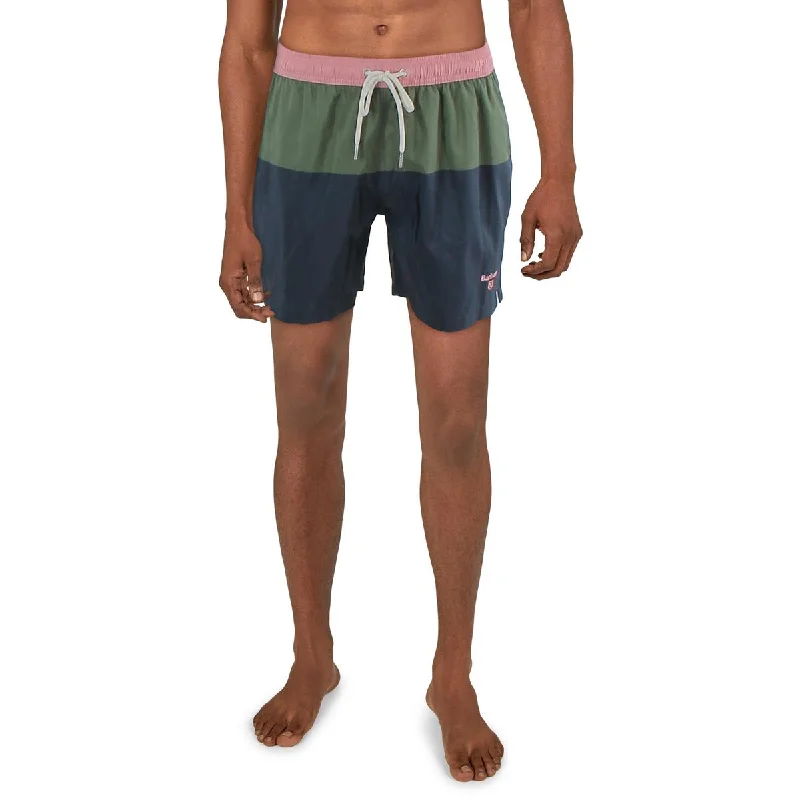 Barbour Mens Colorblock Board Shorts Swim Trunks Earthy Men's Hemp