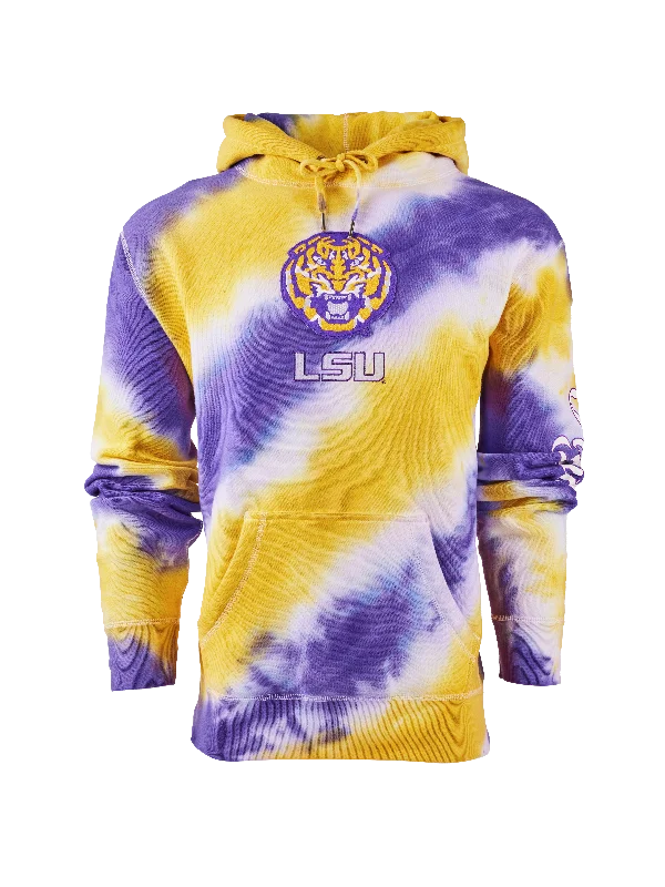 LSU Tie Dye Hoodie Trendy Men's Oversized