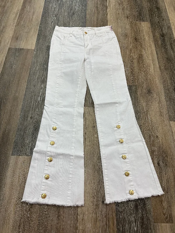 White Denim Jeans Boot Cut Soft Surroundings, Size 4 Confident Men's Power