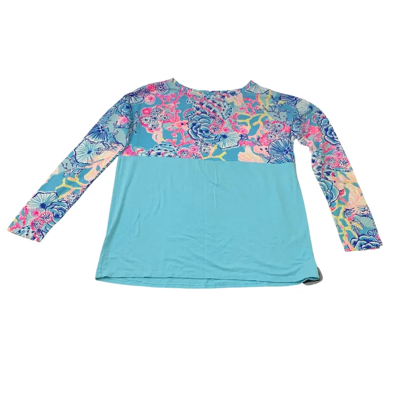 Top Long Sleeve Designer By Lilly Pulitzer In Blue, Size: S Tailored