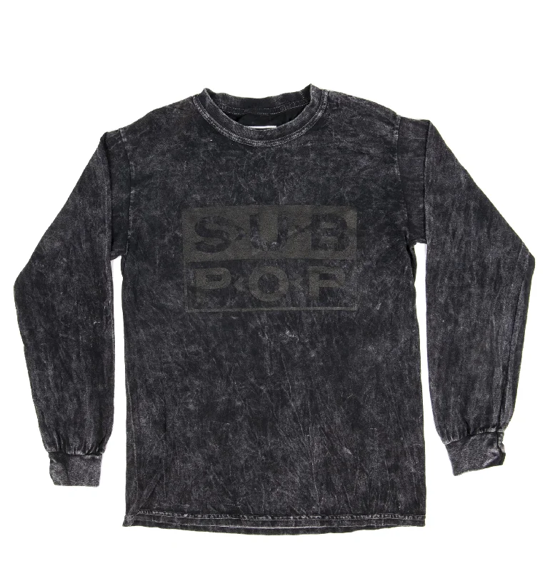 Logo Tie Dye Blackout Long Sleeve T-Shirt Bold Men's Statement