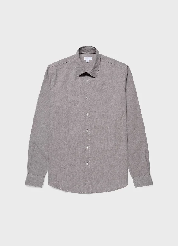 Men's Oxford Shirt in Light Khaki Trendy Men's Oversized