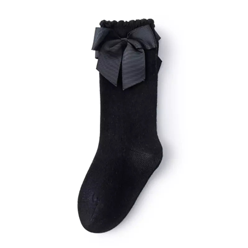 Cotton Black Bow Sock Traditional Men's Wool