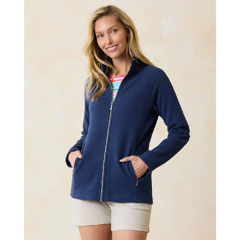 Tommy Bahama Women's New Aruba Full Zip Sweatshirt - Island Navy Sleek Men's Contemporary 