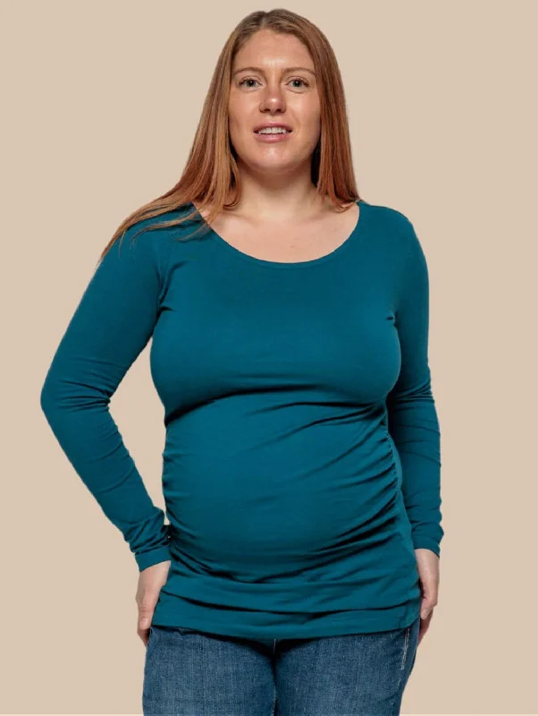 Maternity Cotton Long Sleeve Top | Teal Bohemian Men's Free