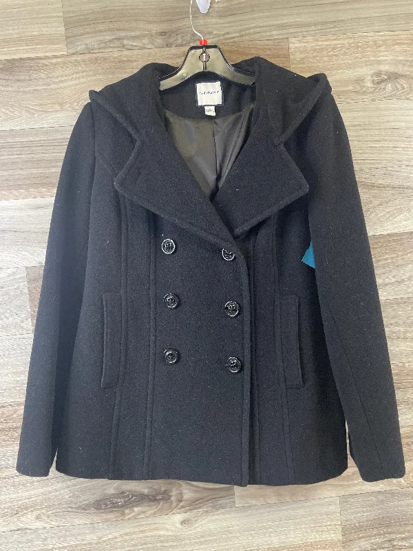 Coat Peacoat By Croft And Barrow In Black, Size: S Unique Men's Upcycled