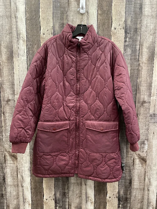 Coat Puffer & Quilted By Time And Tru In Maroon, Size: L Trendy Men's Oversized