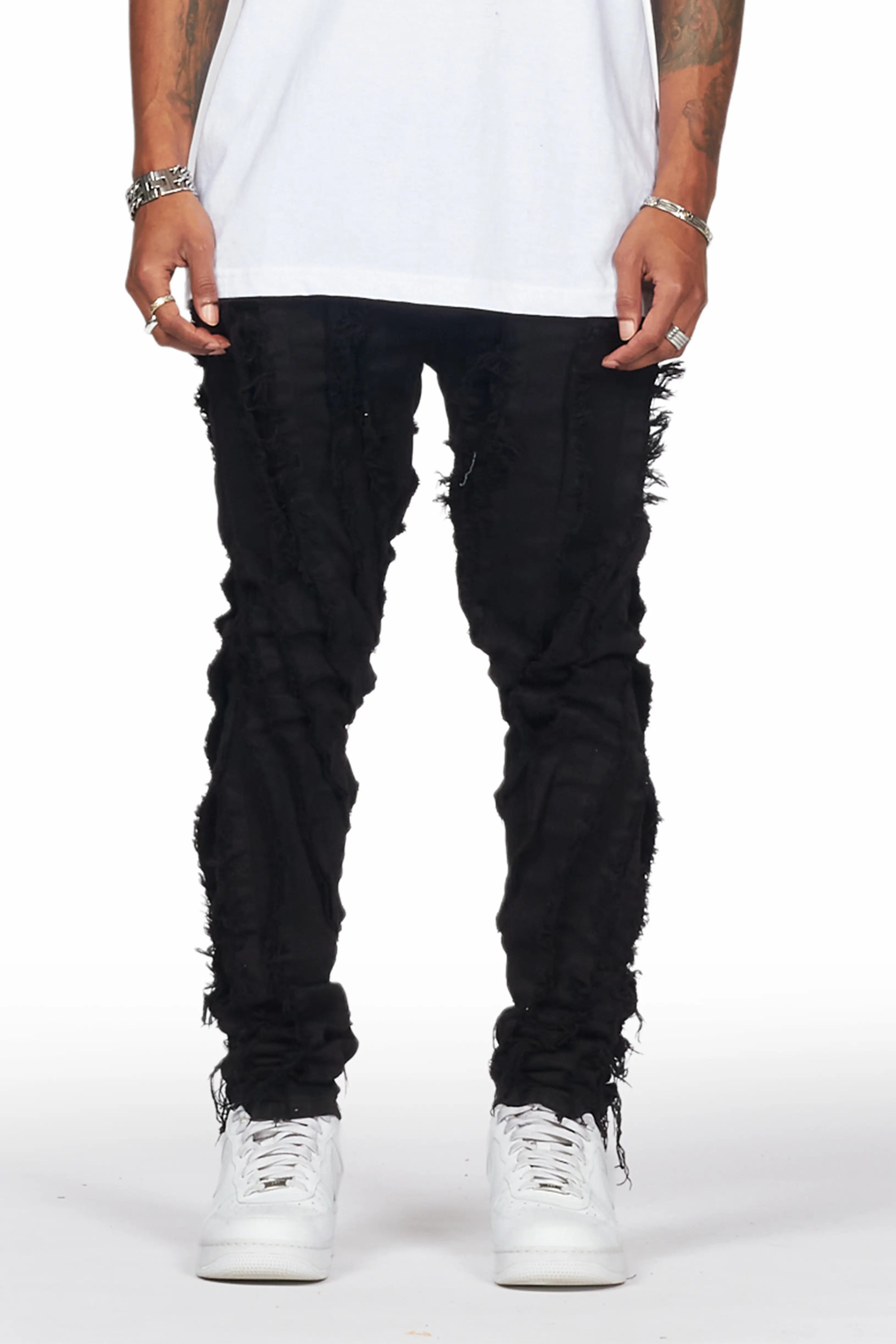 Achilles Black Raw Edge Skinny Fit Jean Adventure