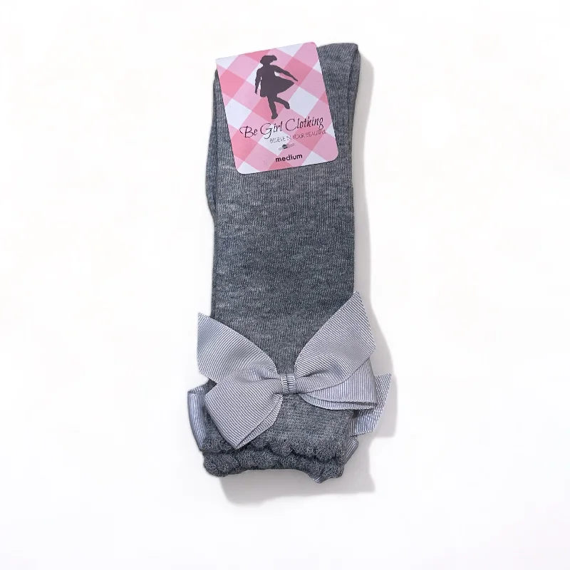 Cotton Gray Bow Sock Casual Men's Loose