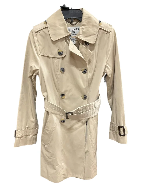 Coat Raincoat By London Fog In Tan, Size: Xs Tailored