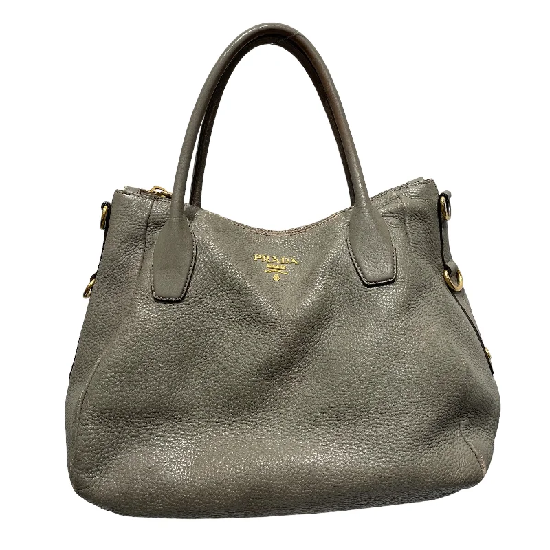 PRADA/Bag/Leather/GRY/Top Handle Shoulder Bag Adventure