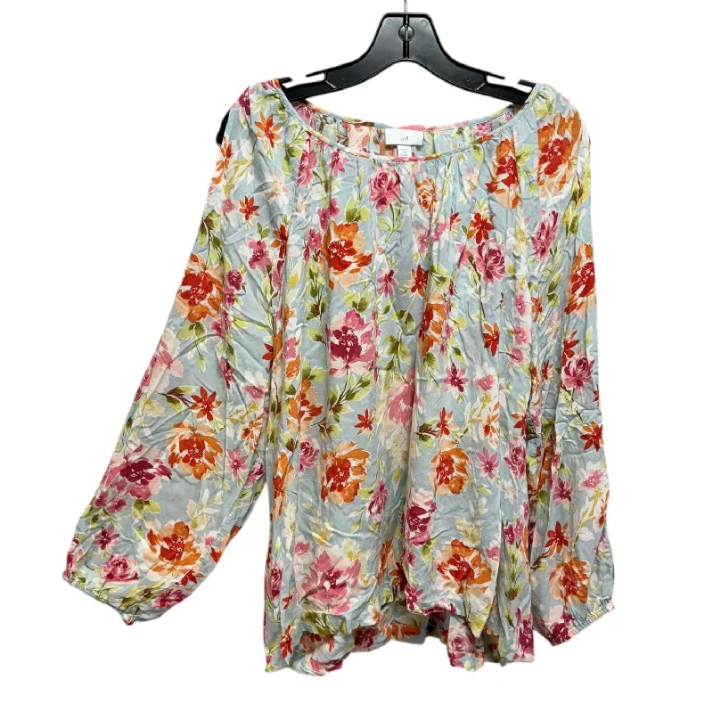 Cold Shoulder Top Long Sleeve By J. Jill In Floral Print, Size: 2x Refined Men's Velvet