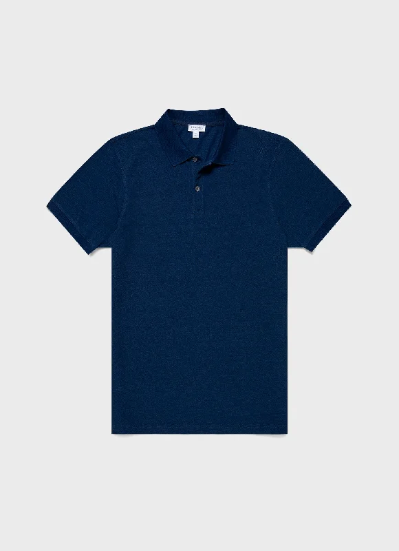 Men's Piqué Polo Shirt in Real Indigo Modern Men's 