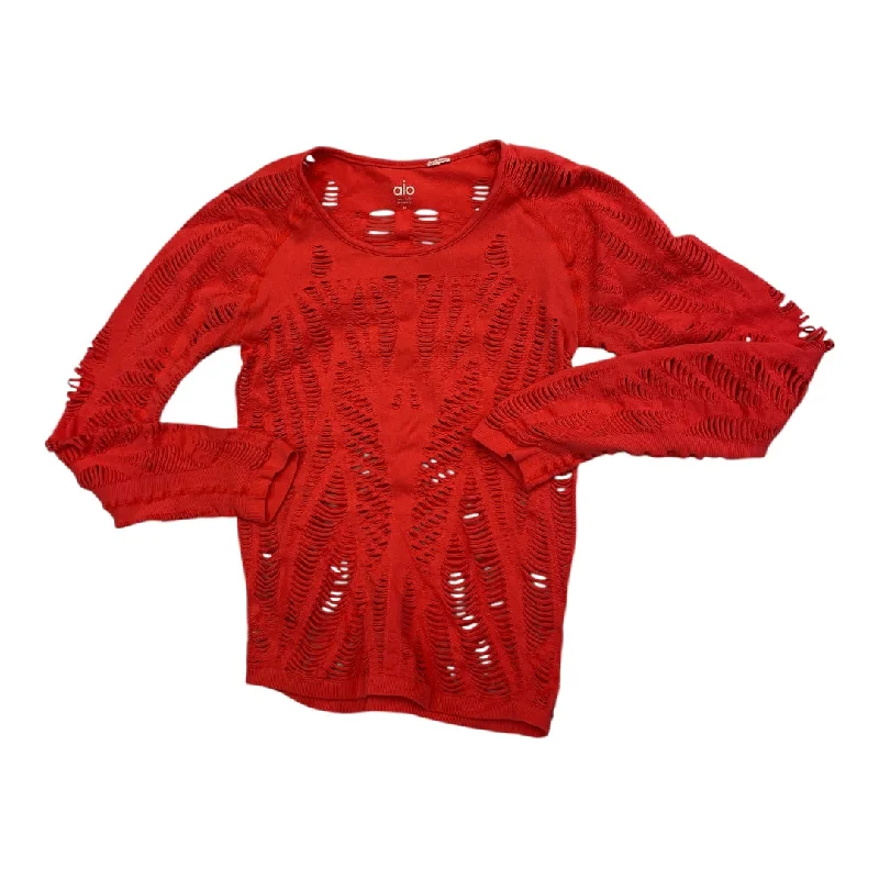 Athletic Top Ls Collar By Alo In Red, Size:M Monochromatic All