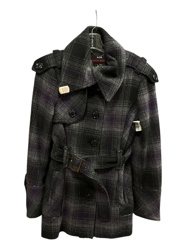 Coat Wool By Miss Sixty In Black & Purple, Size: M Tough Men's Military