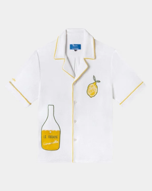 'Le Sirenuse' Limoncello Cabana (White) Traditional Men's Wool