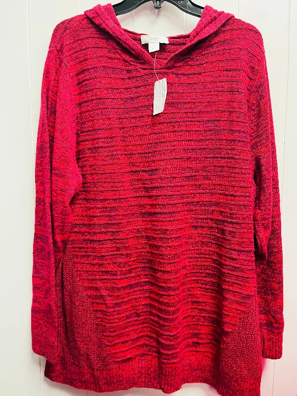 Top Long Sleeve By Cj Banks In Red, Size: 2x Laid