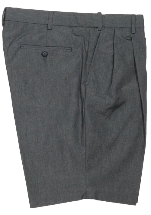 Prime Poplin, Self Sizer<br>Pleated<br>Regular Rise<br>Grey Laid