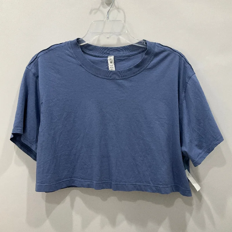 Athletic Top Short Sleeve By Lululemon In Blue, Size: 8 Organic