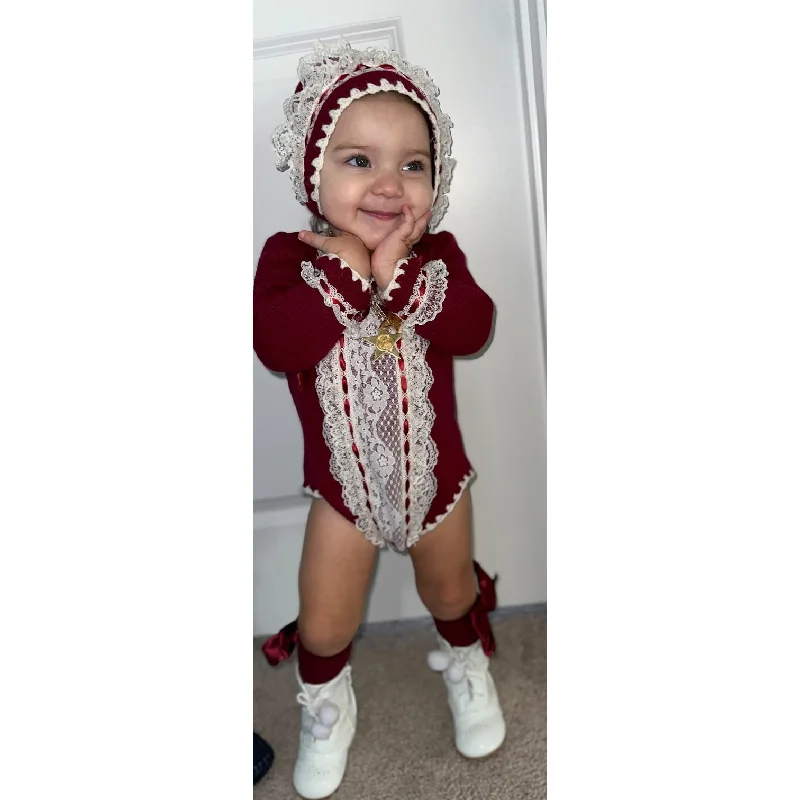 Burgundy Knit and Bonnet Beach