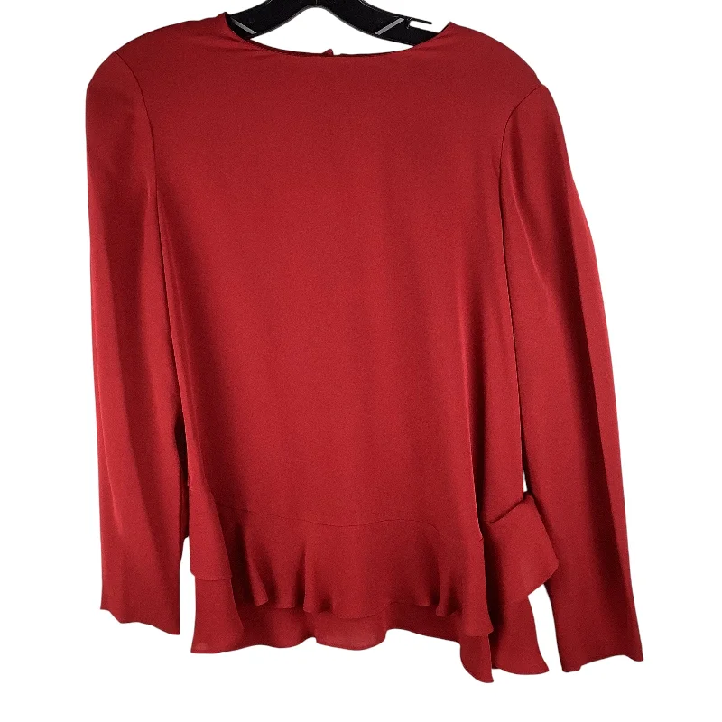 Top Long Sleeve Designer By Diane Von Furstenberg In Red, Size: 2 Sporty Men's Tennis