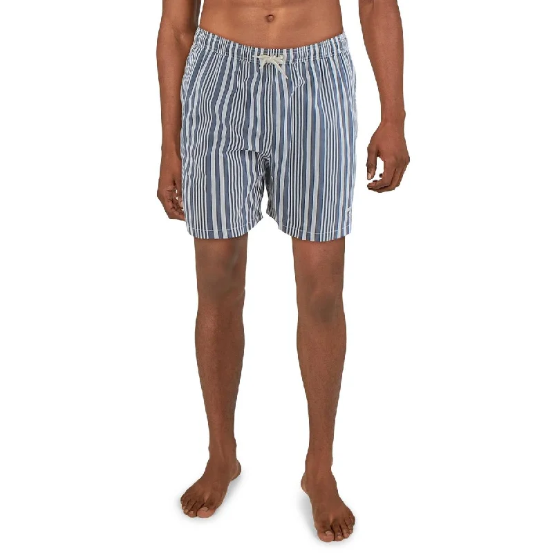 Barbour Mens Deckham Striped Knee Length Swim Trunks Athletic Men's Compression