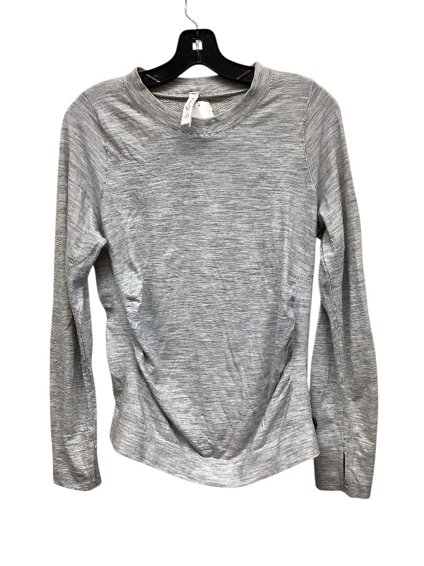 Athletic Top Long Sleeve Collar By Athleta In Grey, Size: Xl Refined Men's Velvet