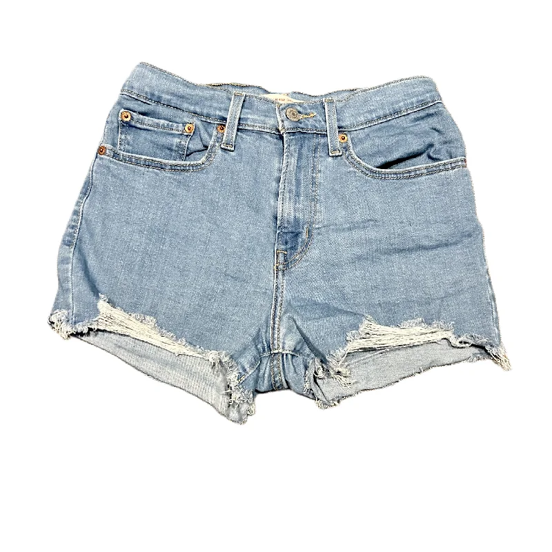 Blue Denim Shorts By Levis, Size: 4 Laid