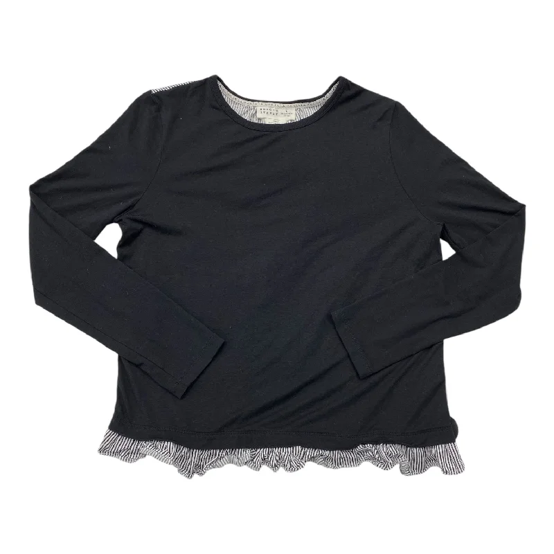 Top Long Sleeve Designer By Kate Spade In Black & White, Size: S Organic