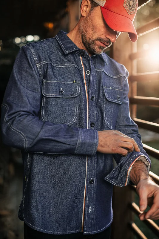 &SONS Cassidy Denim Shirt Indigo Laid