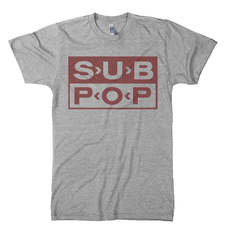 Sub Pop Logo Grey w/Crimson Shirt Cozy Men's Winter