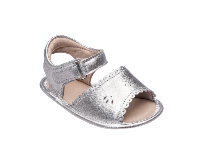 Silver Leather Sandal Beach