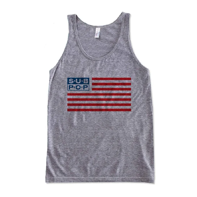 Sub Pop American Flag Tank Grey Organic