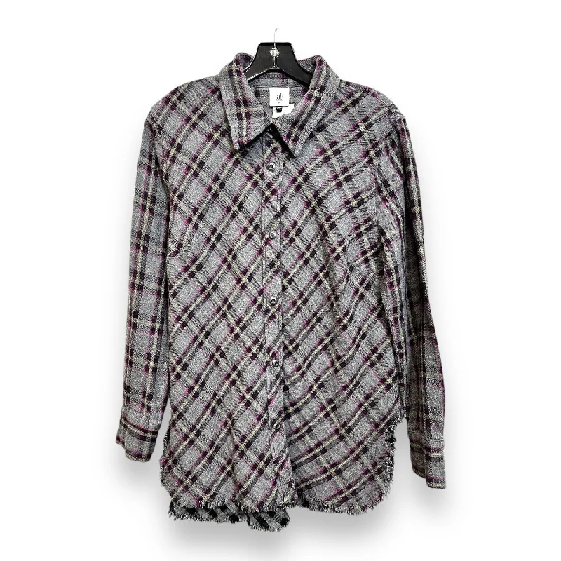 Top Long Sleeve By Cabi In Plaid, Size: M Sophisticated Men's 