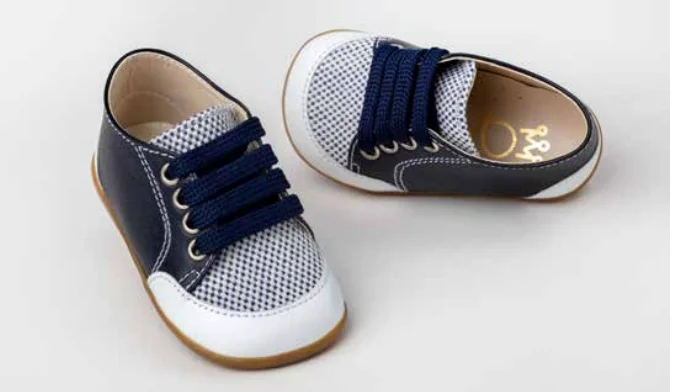 Boys Navy Leather Shoe Organic