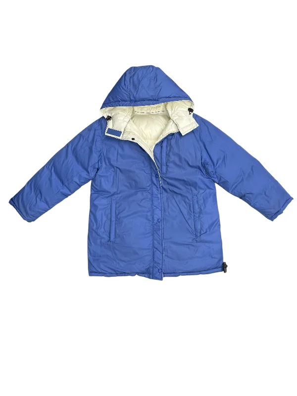 Coat Puffer & Quilted By Lands End In Blue & Cream, Size: M Cool Men's Distressed