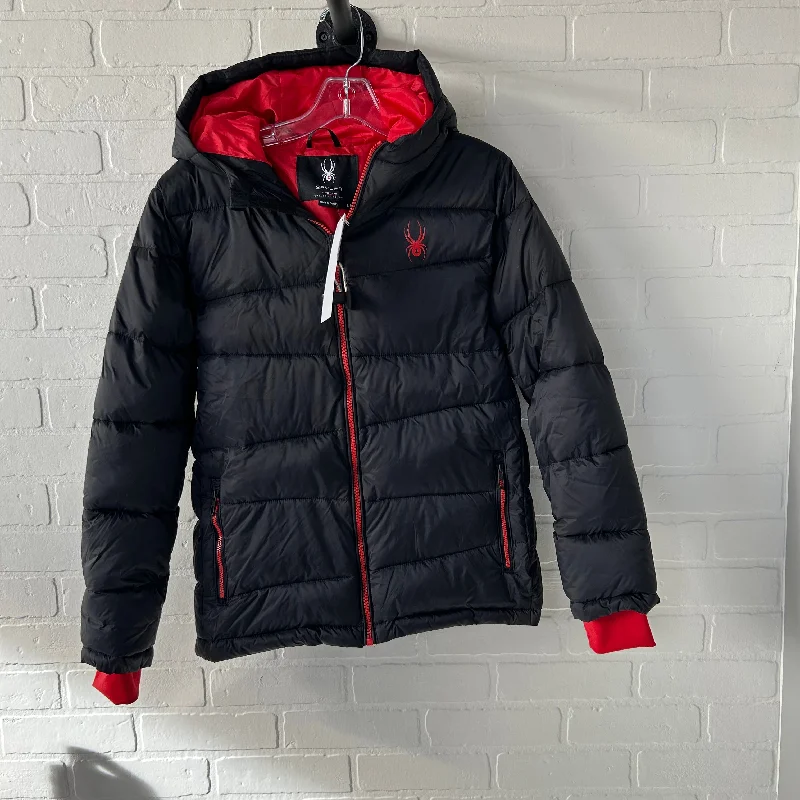 Coat Puffer & Quilted By Spyder In Black & Red, Size: L Hip Men's Retro