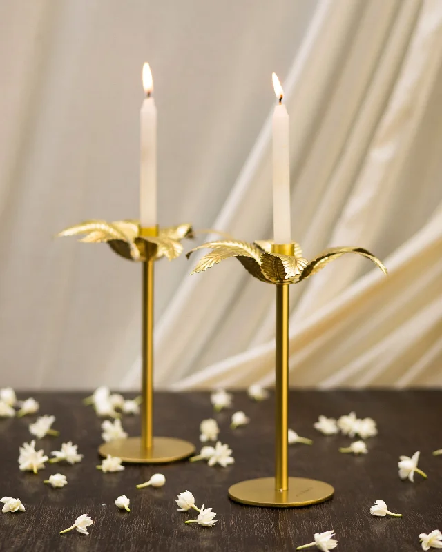 Palm Candle Stand & Tapered Candle (Set of 2) Hip Men's Retro