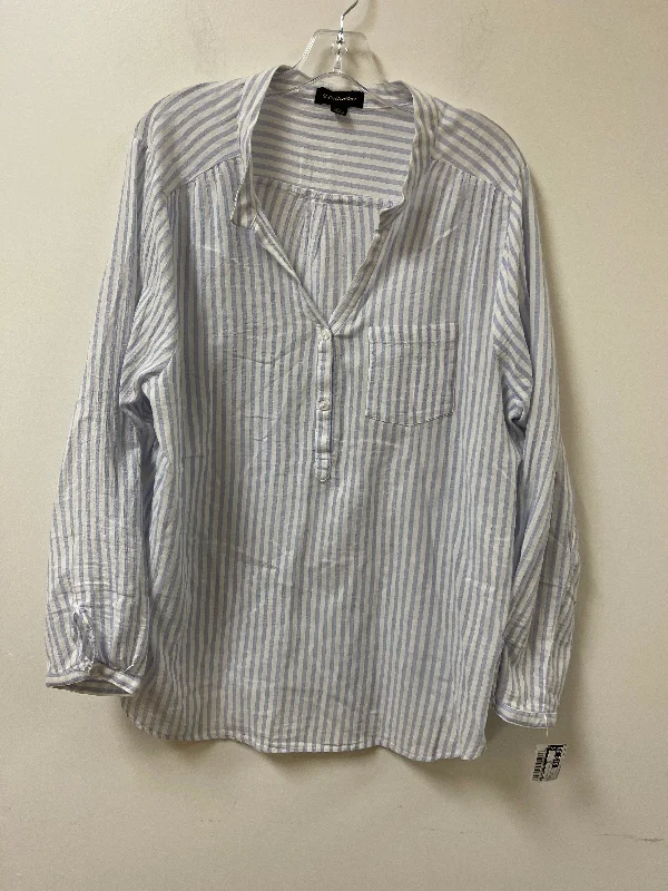 Top Long Sleeve By G Collection In Striped Pattern, Size: 3x Elegant Men's Cashmere