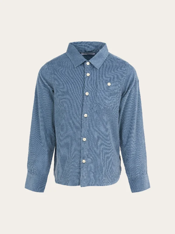 Corduroy shirt - China Blue Traditional Men's Country