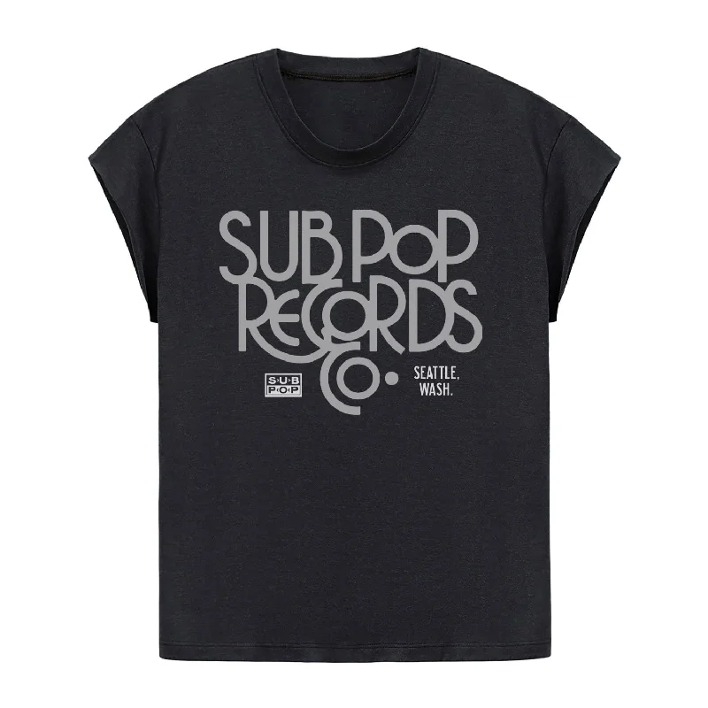 Women's Record CO Black T-Shirt Casual Men's Japanese 