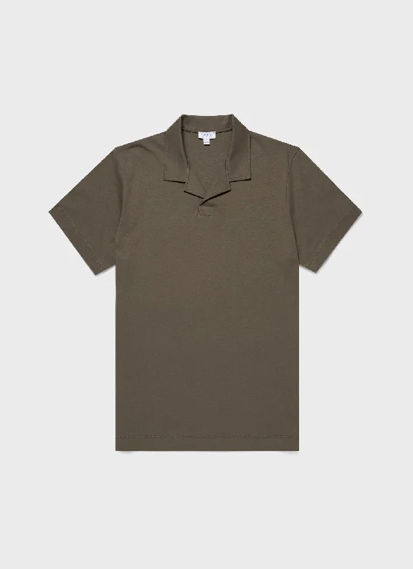 Men's Heavyweight Polo Shirt in Khaki Earthy Men's Sustainable 