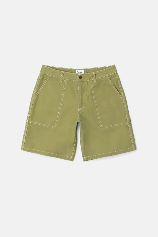 Contrast Stitch Carpenter Short Khaki Modern Men's 