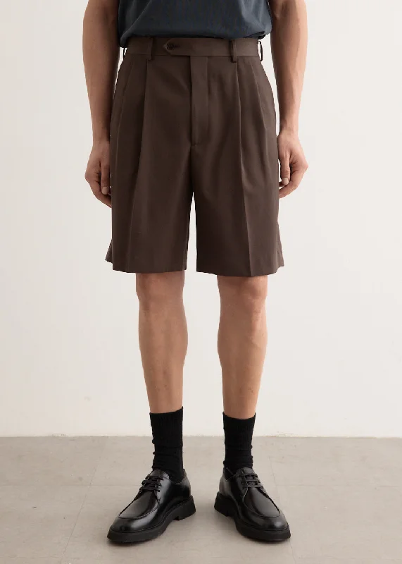 Light Wool Max Gabardine Shorts Minimalist Men's Casual 