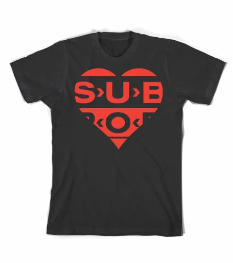 Heart Logo Black w/Red T-Shirt Casual Men's Short